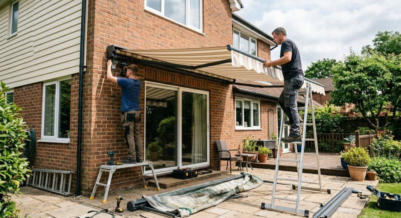 Restaurant Awning Installation